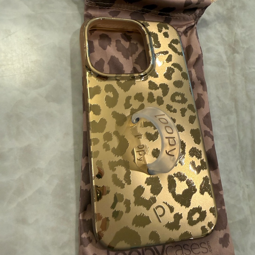 Loopy Case Metallic Gold Leopard Print Phone Case